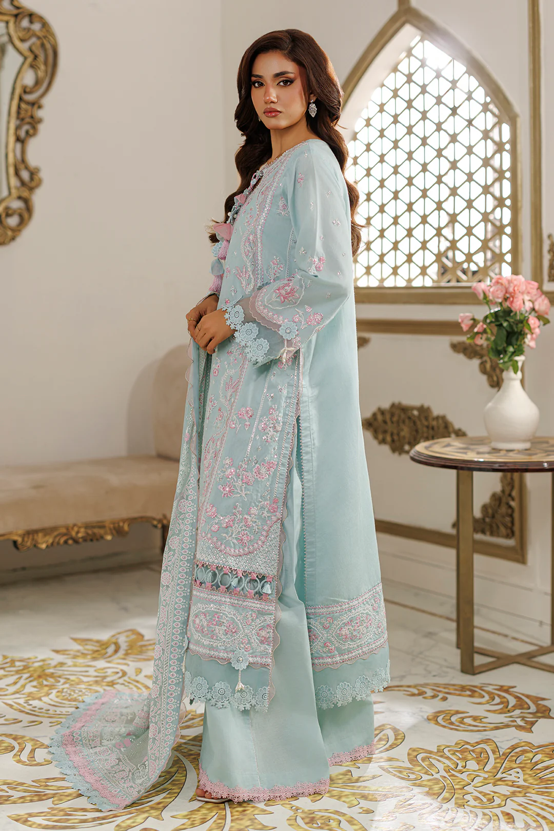 Embroidered Shirt Shalwar Dupatta - 4221 - Image 6