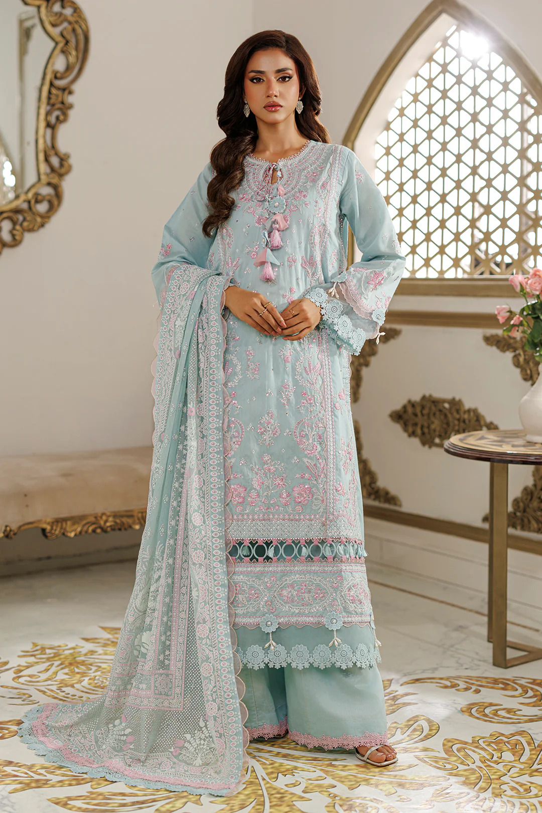 Embroidered Shirt Shalwar Dupatta - 4221 - Image 7