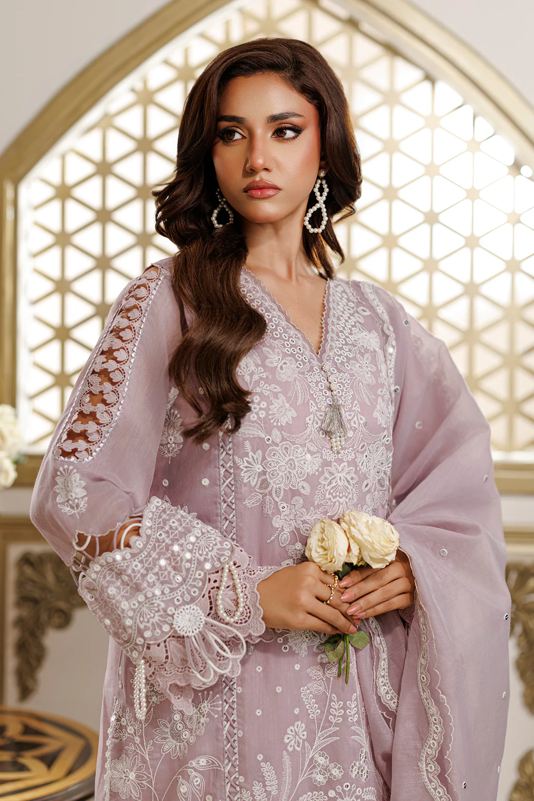 Embroidered Shirt Shalwar Dupatta - 4224 - Image 2