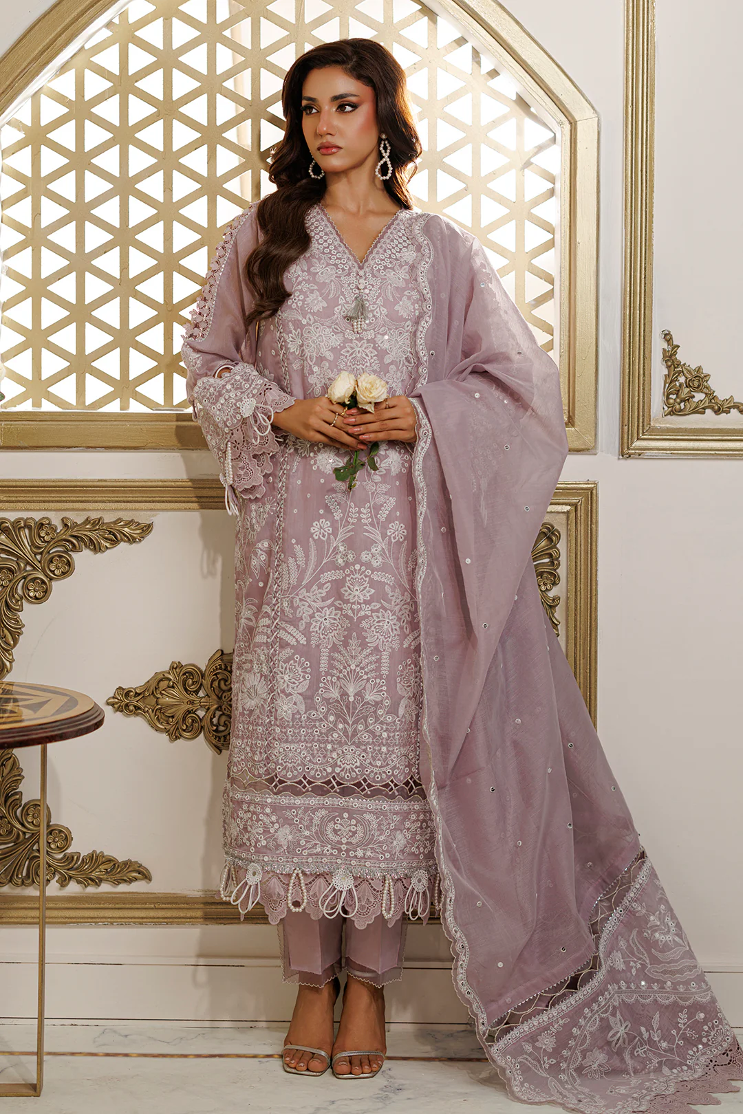 Embroidered Shirt Shalwar Dupatta - 4224 - Image 4