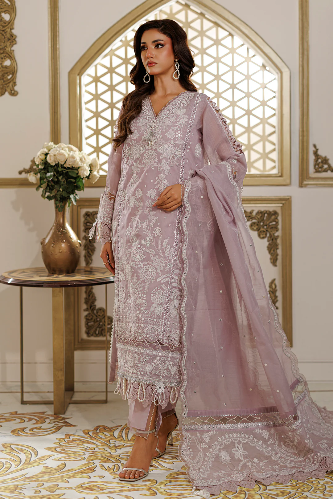 Embroidered Shirt Shalwar Dupatta - 4224 - Image 7