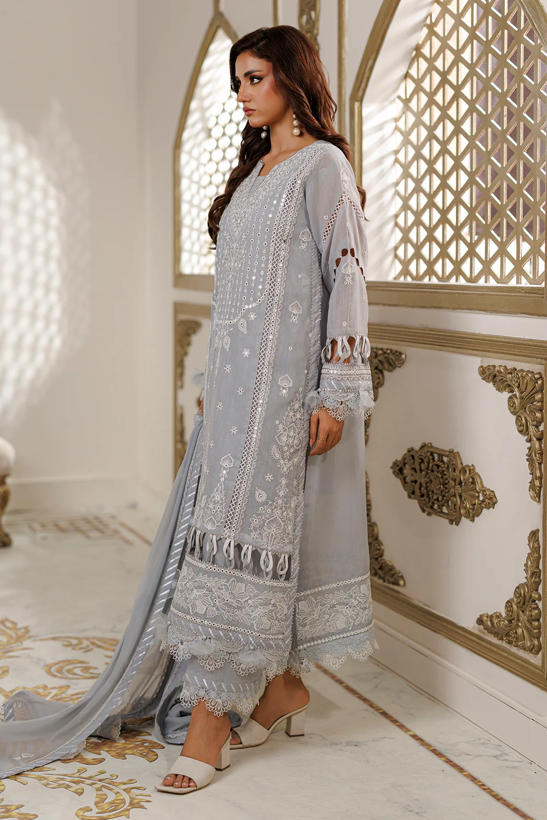 Embroidered Shirt Shalwar Dupatta - 4226 - Image 12