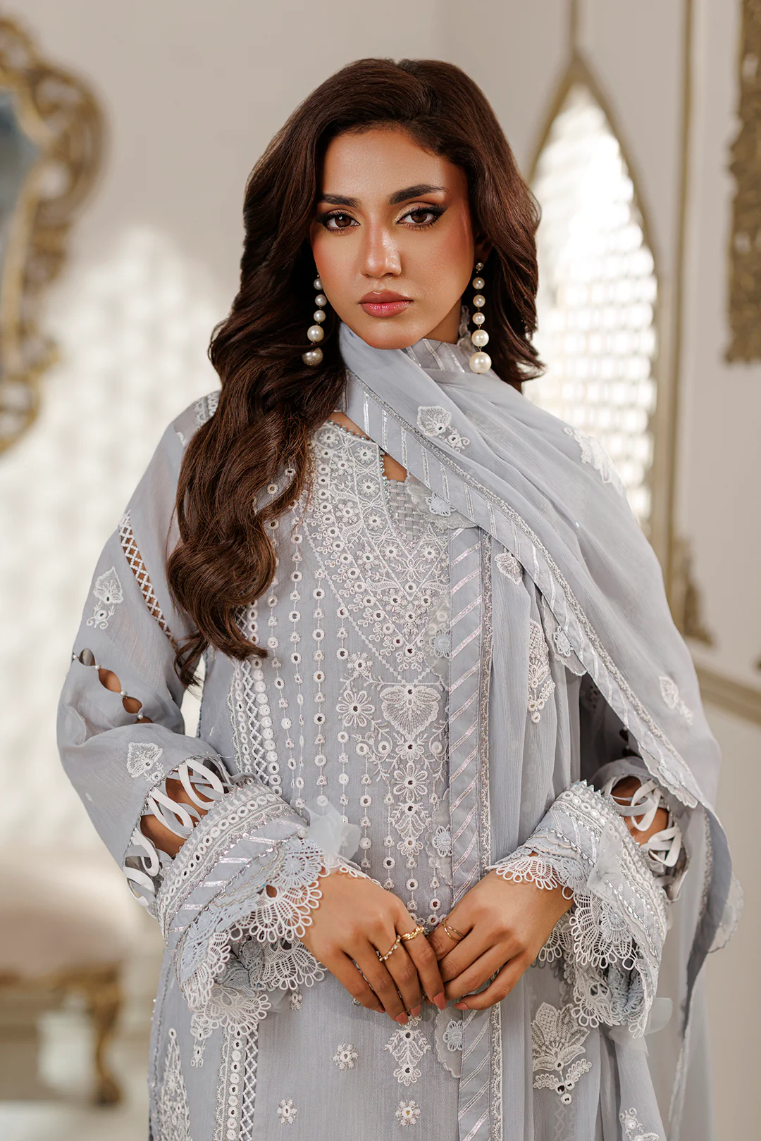 Embroidered Shirt Shalwar Dupatta - 4226 - Image 4