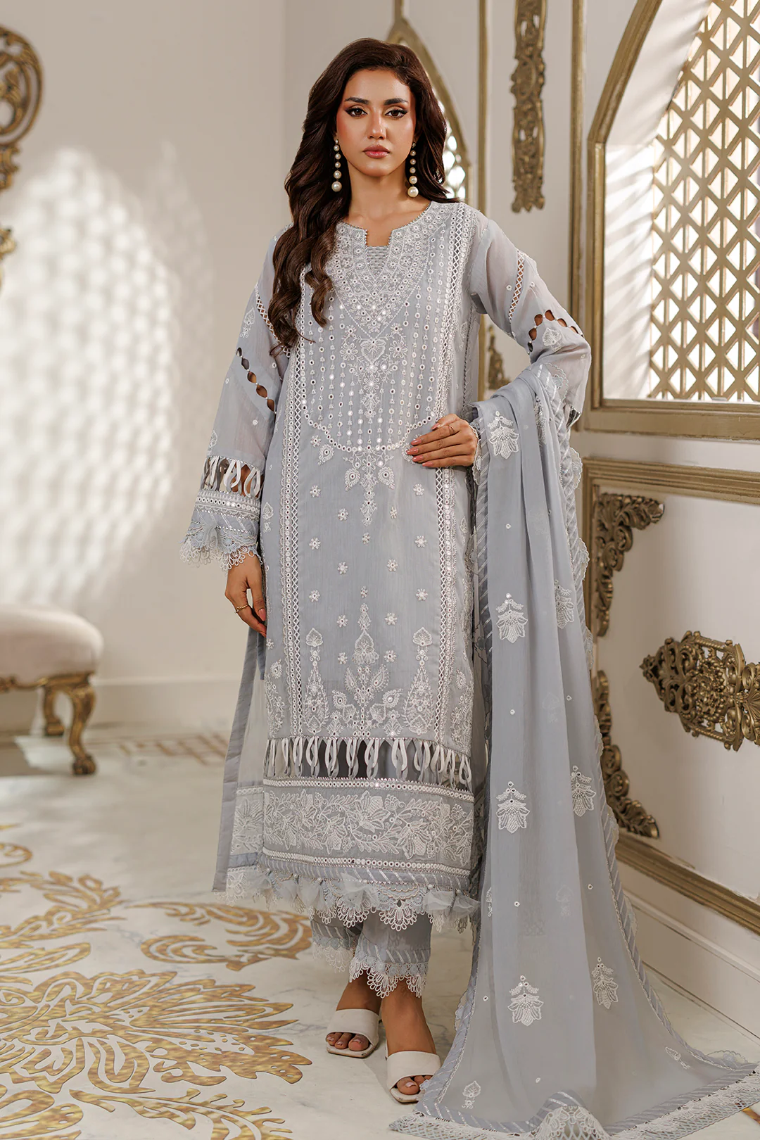 Embroidered Shirt Shalwar Dupatta - 4226 - Image 5