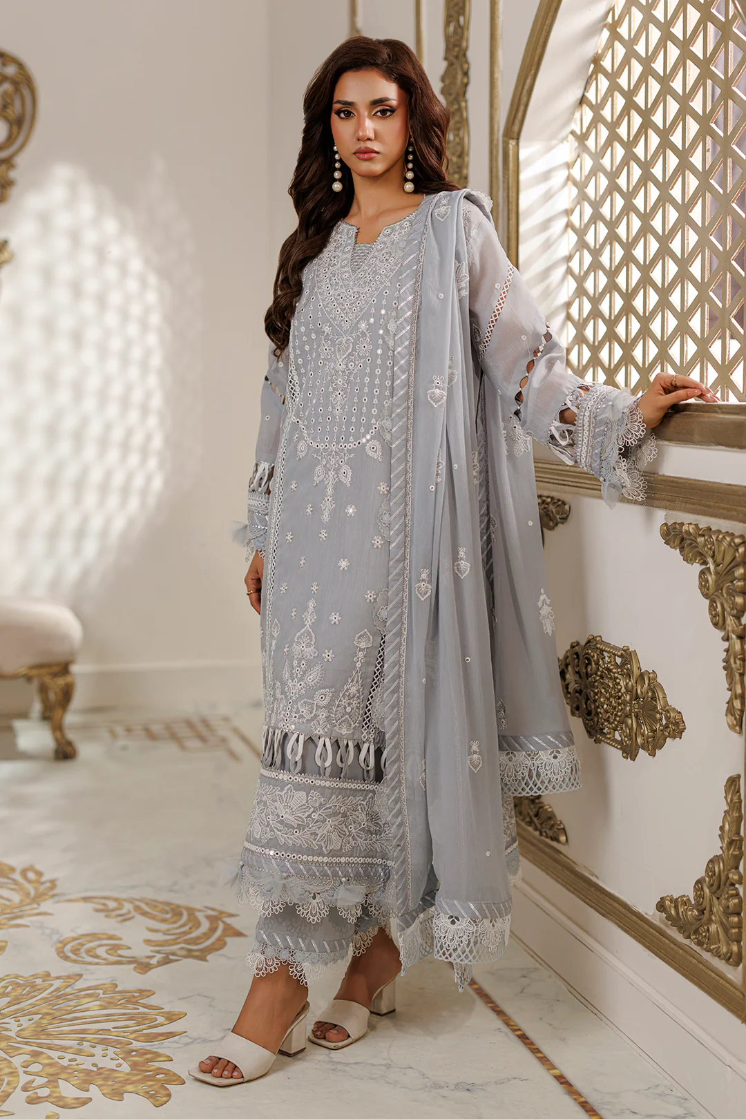 Embroidered Shirt Shalwar Dupatta - 4226 - Image 7