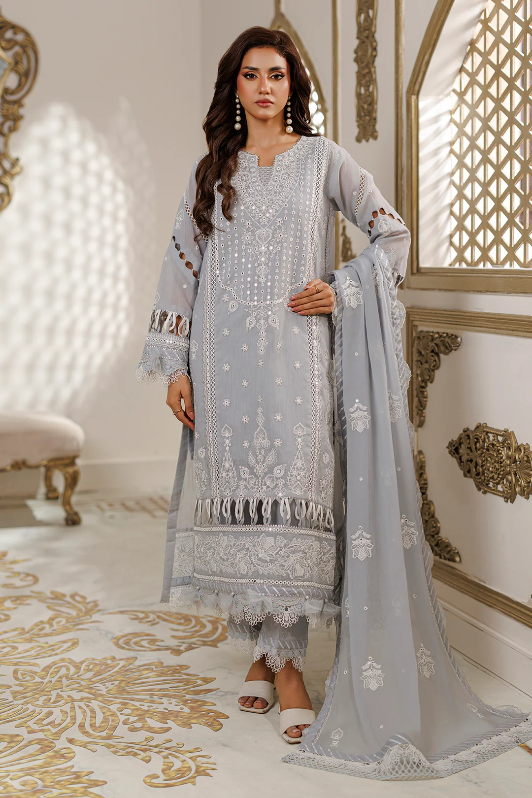 Embroidered Shirt Shalwar Dupatta - 4226 - Image 8