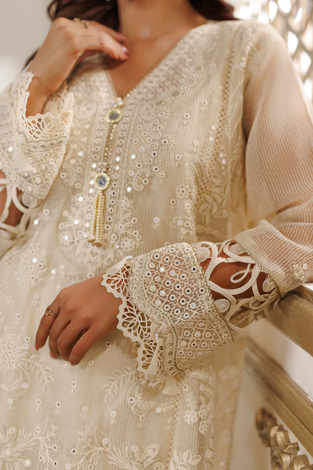 Embroidered Shirt Shalwar Dupatta - 4227 - Image 11