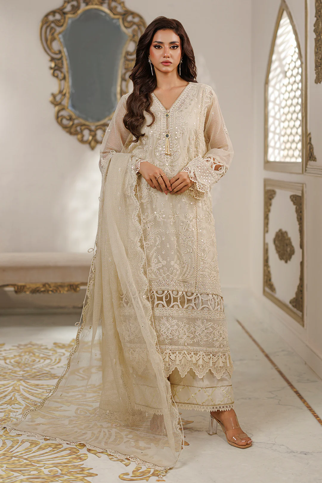 Embroidered Shirt Shalwar Dupatta - 4227 - Image 12