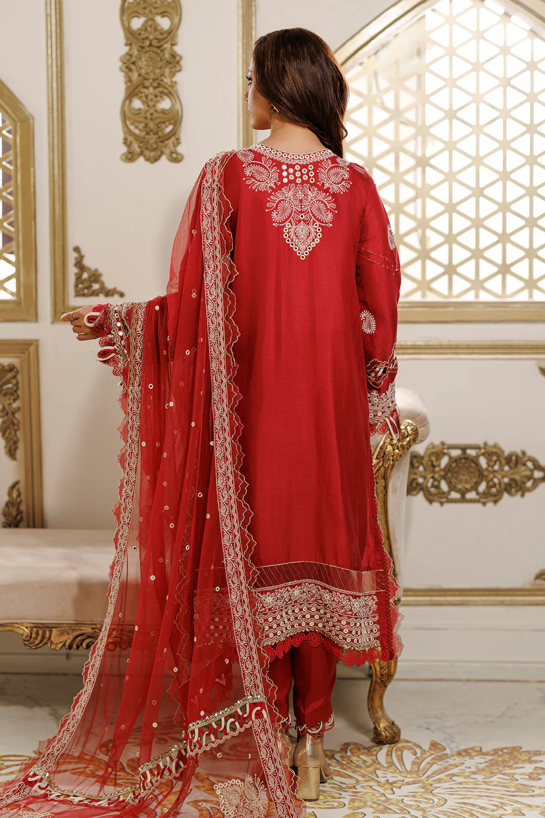 Embroidered Shirt Shalwar Dupatta - 4228 - Image 14