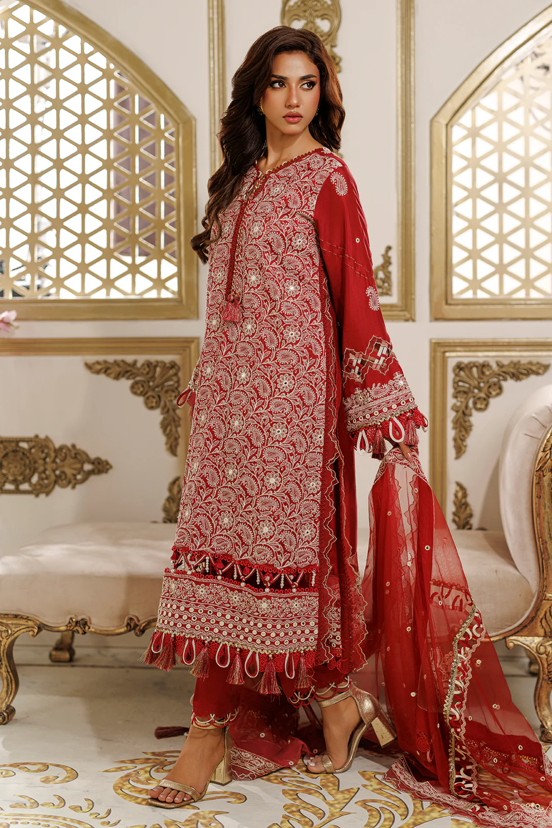 Embroidered Shirt Shalwar Dupatta - 4228 - Image 15