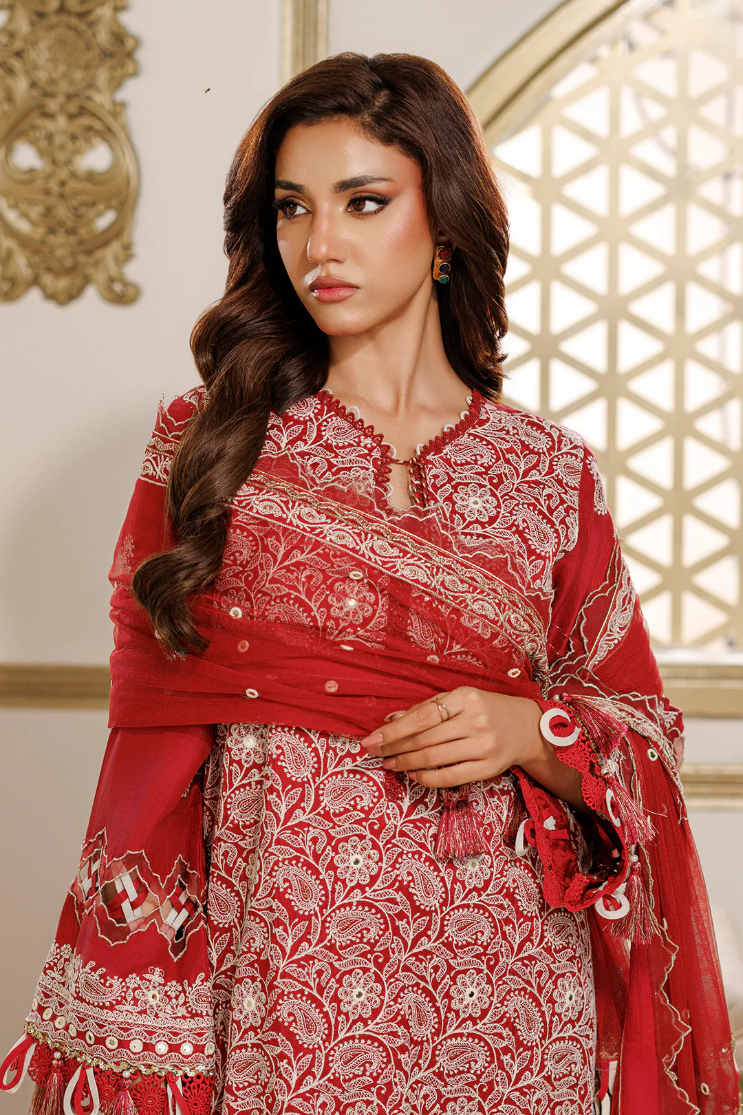 Embroidered Shirt Shalwar Dupatta - 4228 - Image 7