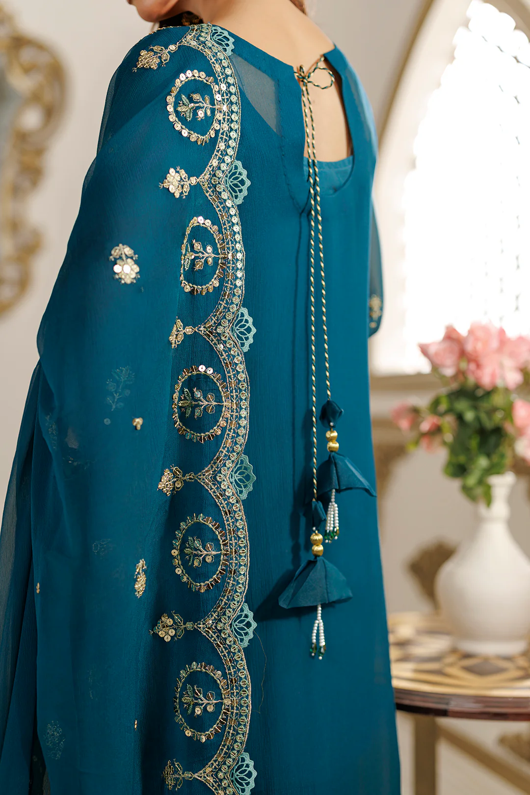 Embroidered Shirt Shalwar Dupatta - 4233 - Image 10