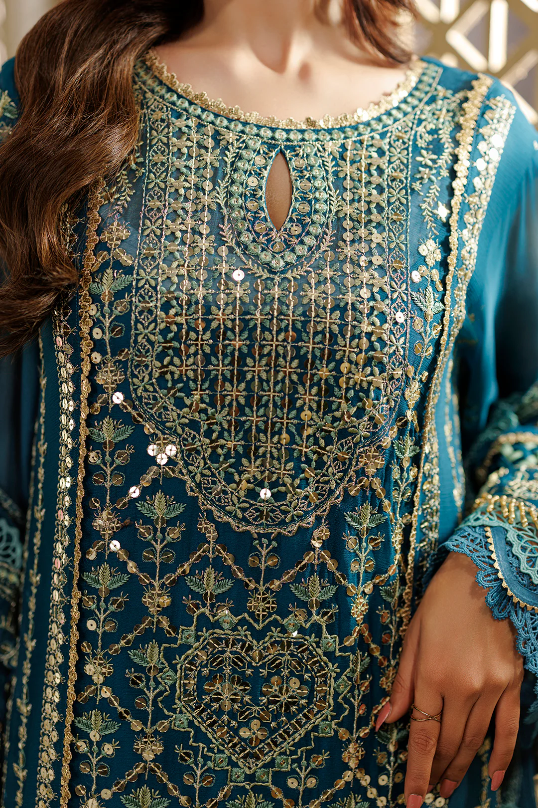 Embroidered Shirt Shalwar Dupatta - 4233 - Image 8