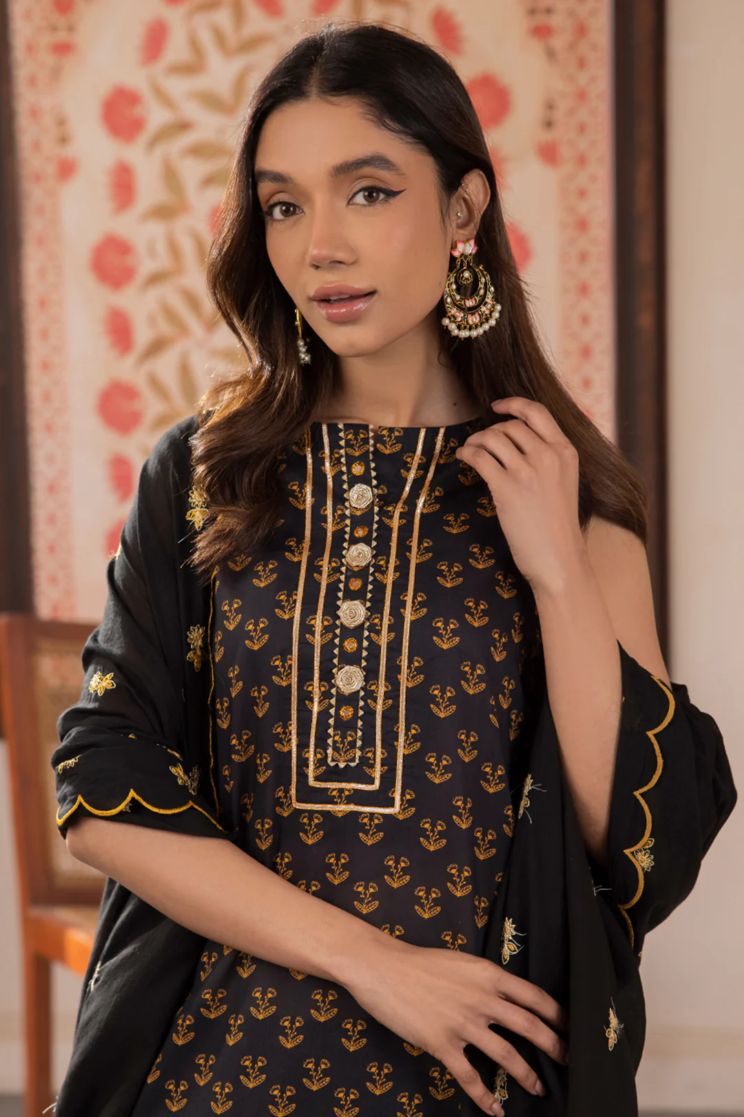 Embroidered Shirt Shalwar Dupatta - 1107 - Image 2