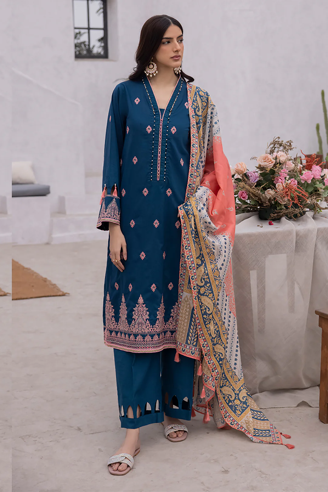 Embroidered Shirt Shalwar Dupatta - 1127 - Image 3