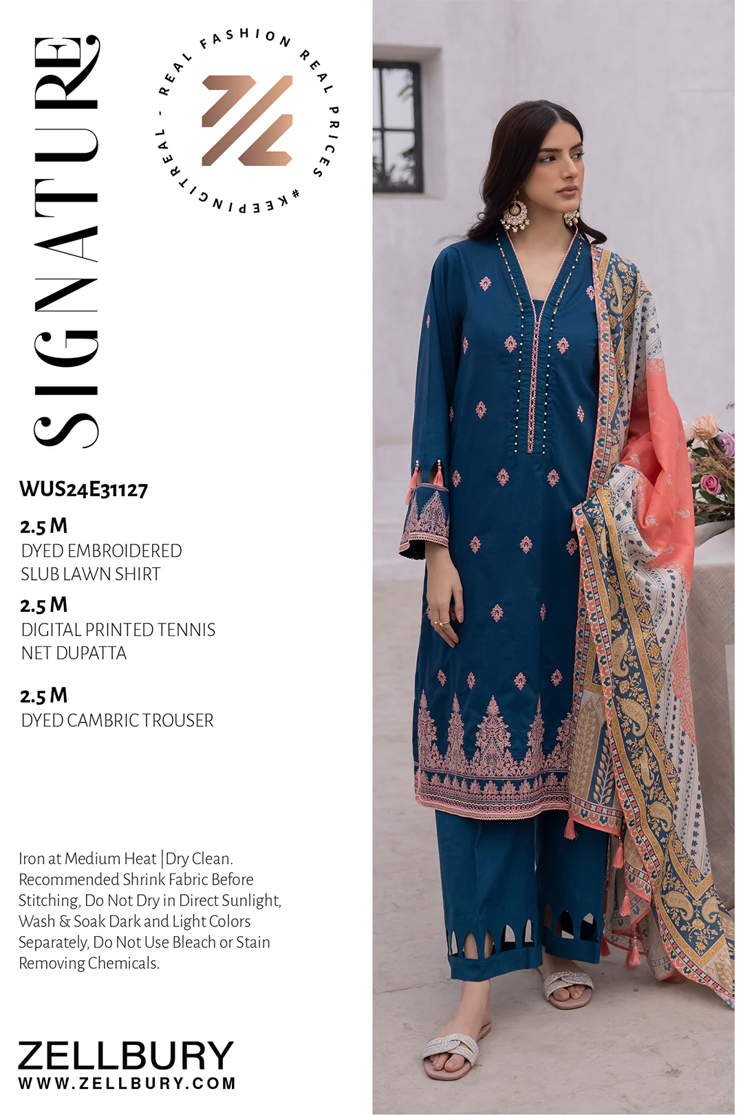 Embroidered Shirt Shalwar Dupatta - 1127 - Image 6