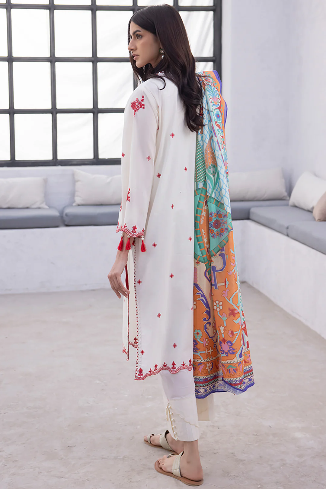 Embroidered Shirt Shalwar Dupatta - 1129 - Image 5