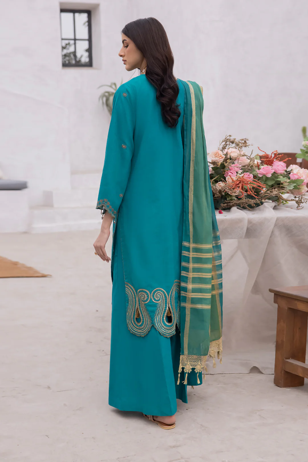 Embroidered Shirt Shalwar Dupatta - 1133 - Image 5