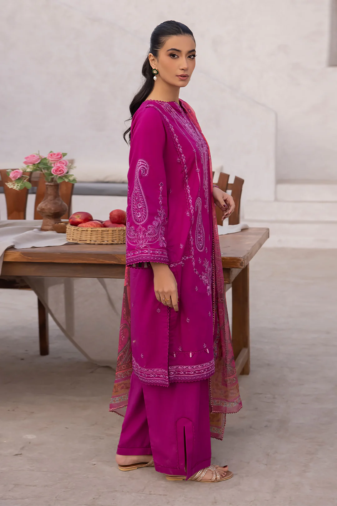 Embroidered Shirt Shalwar Dupatta - 1140 - Image 3