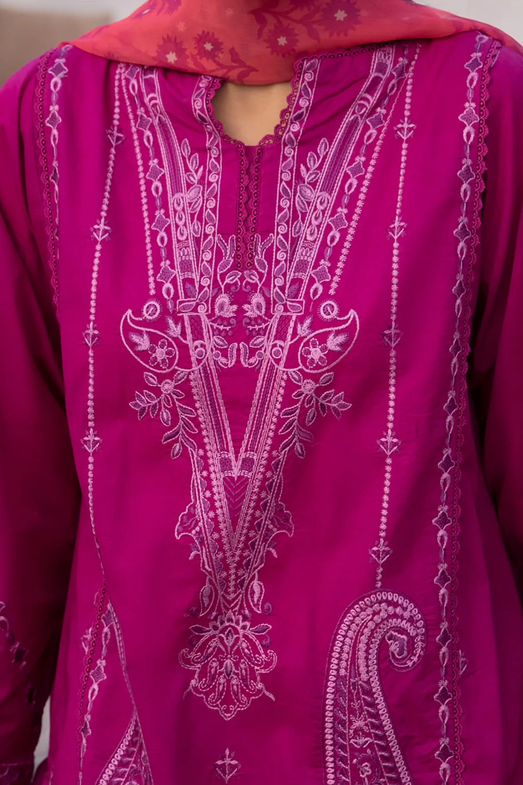 Embroidered Shirt Shalwar Dupatta - 1140 - Image 4