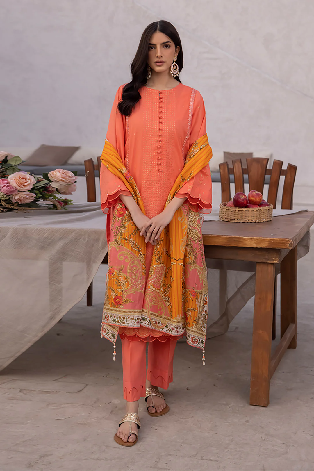 Embroidered Shirt Shalwar Dupatta - 1143 - Image 3