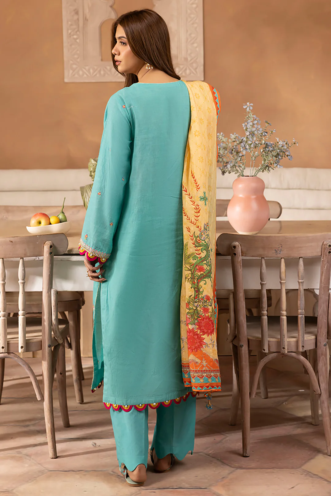 Embroidered Shirt Shalwar Dupatta - 1146 - Image 5