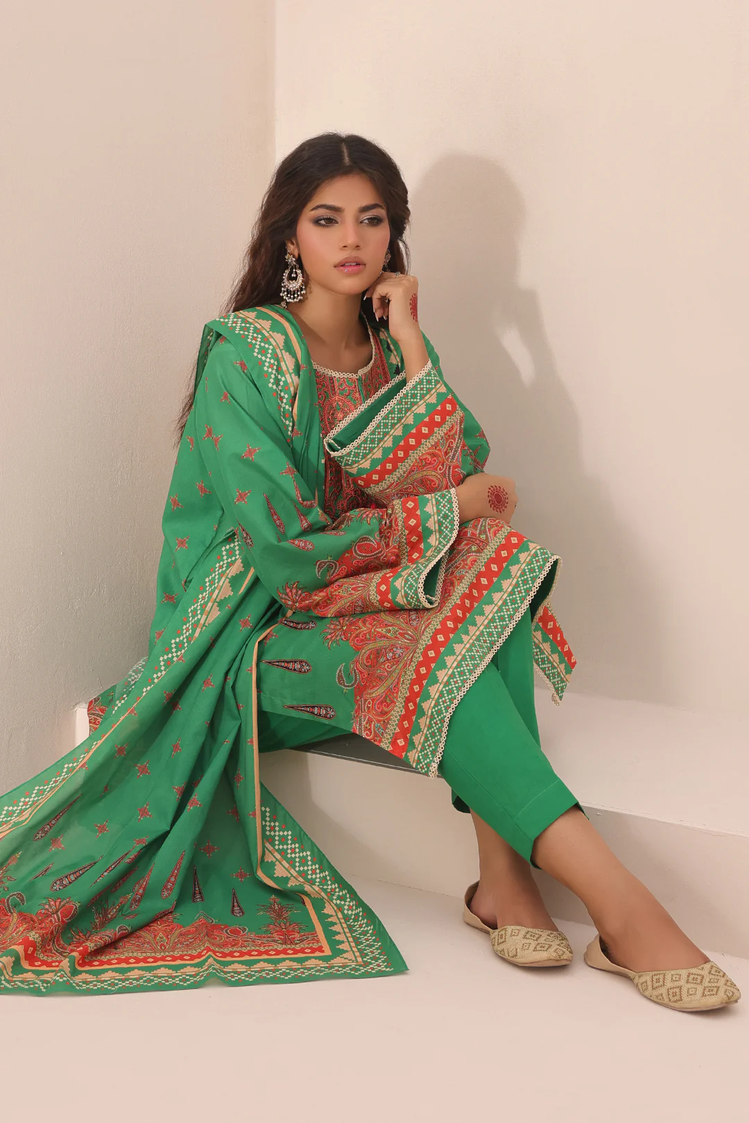 Embroidered Shirt Shalwar Dupatta - 1247 - Image 6