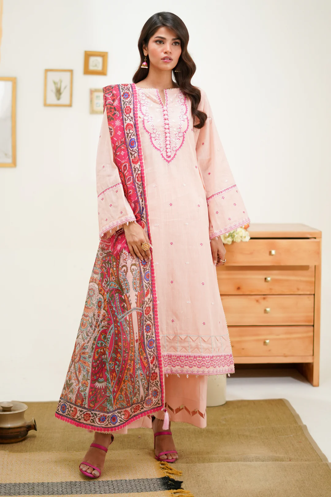 Embroidered Shirt Shalwar Dupatta - 1267 - Image 2