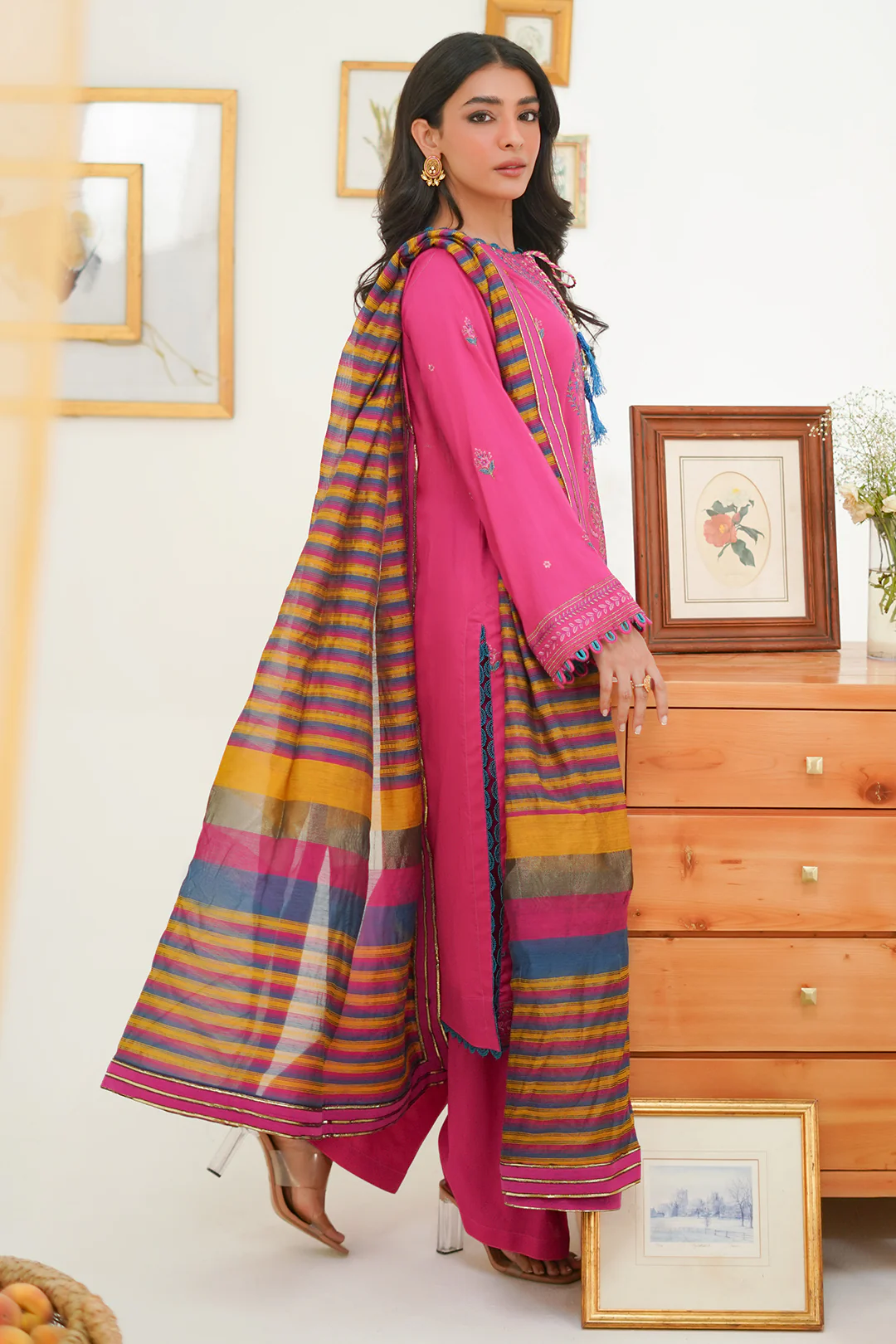 Embroidered Shirt Shalwar Dupatta - 1276 - Image 3
