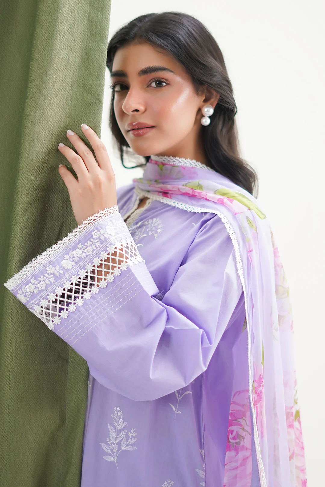 Embroidered Shirt Shalwar Dupatta - 1366 - Image 2