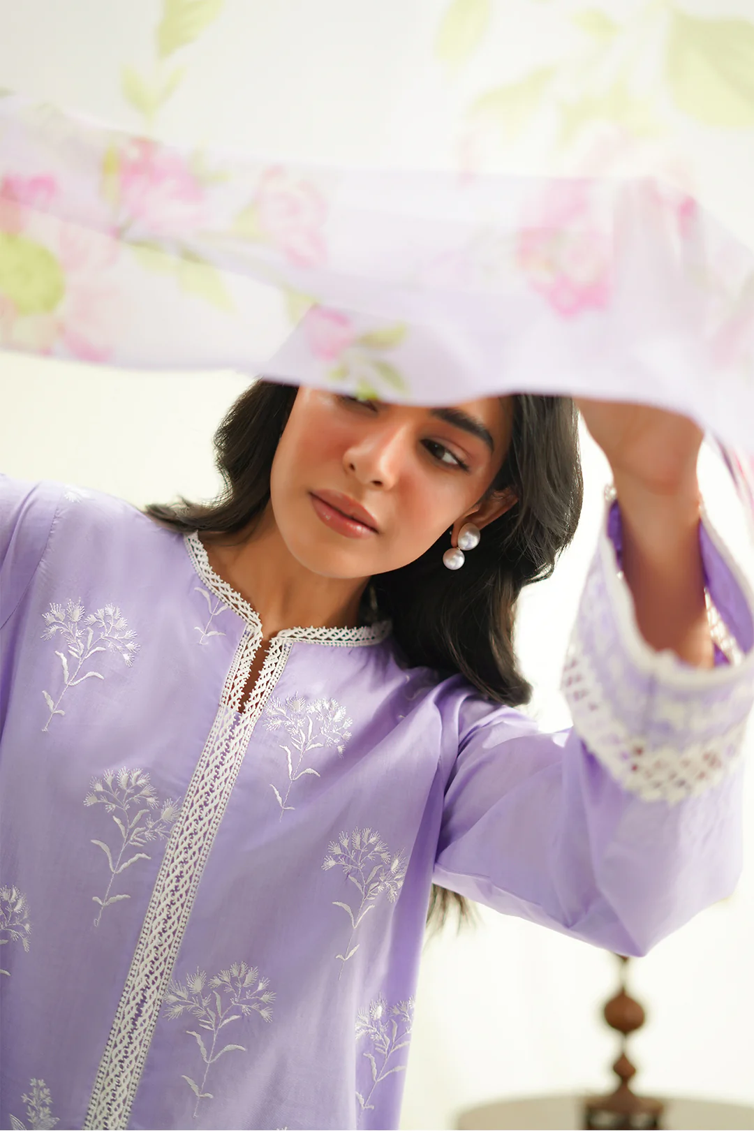 Embroidered Shirt Shalwar Dupatta - 1366 - Image 6