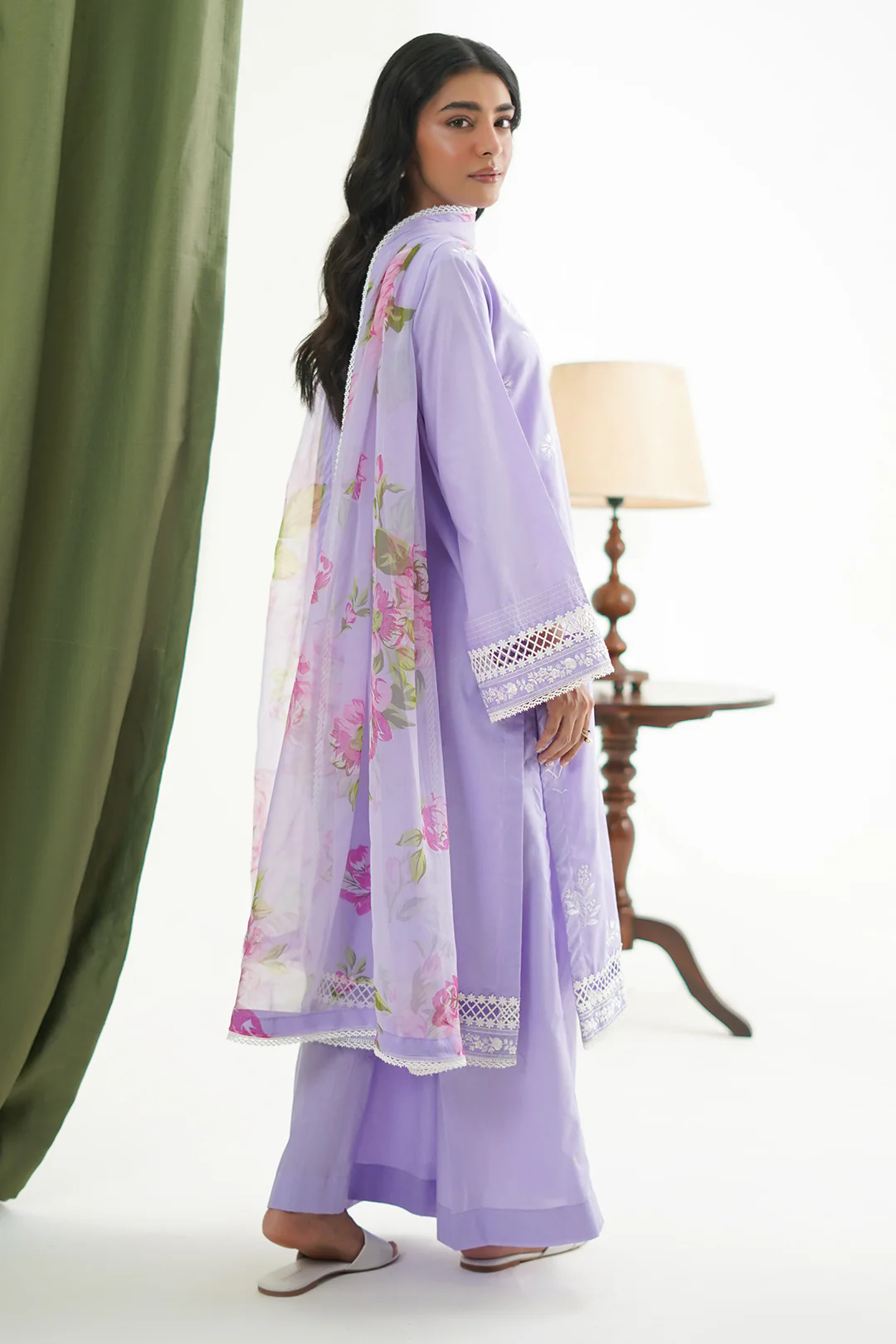 Embroidered Shirt Shalwar Dupatta - 1366 - Image 8
