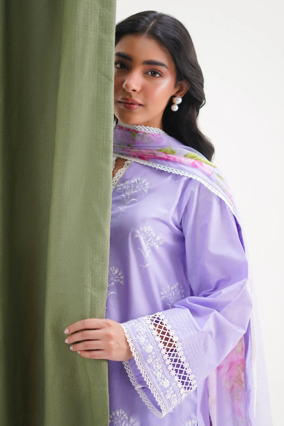 Embroidered Shirt Shalwar Dupatta - 1366 - Image 9