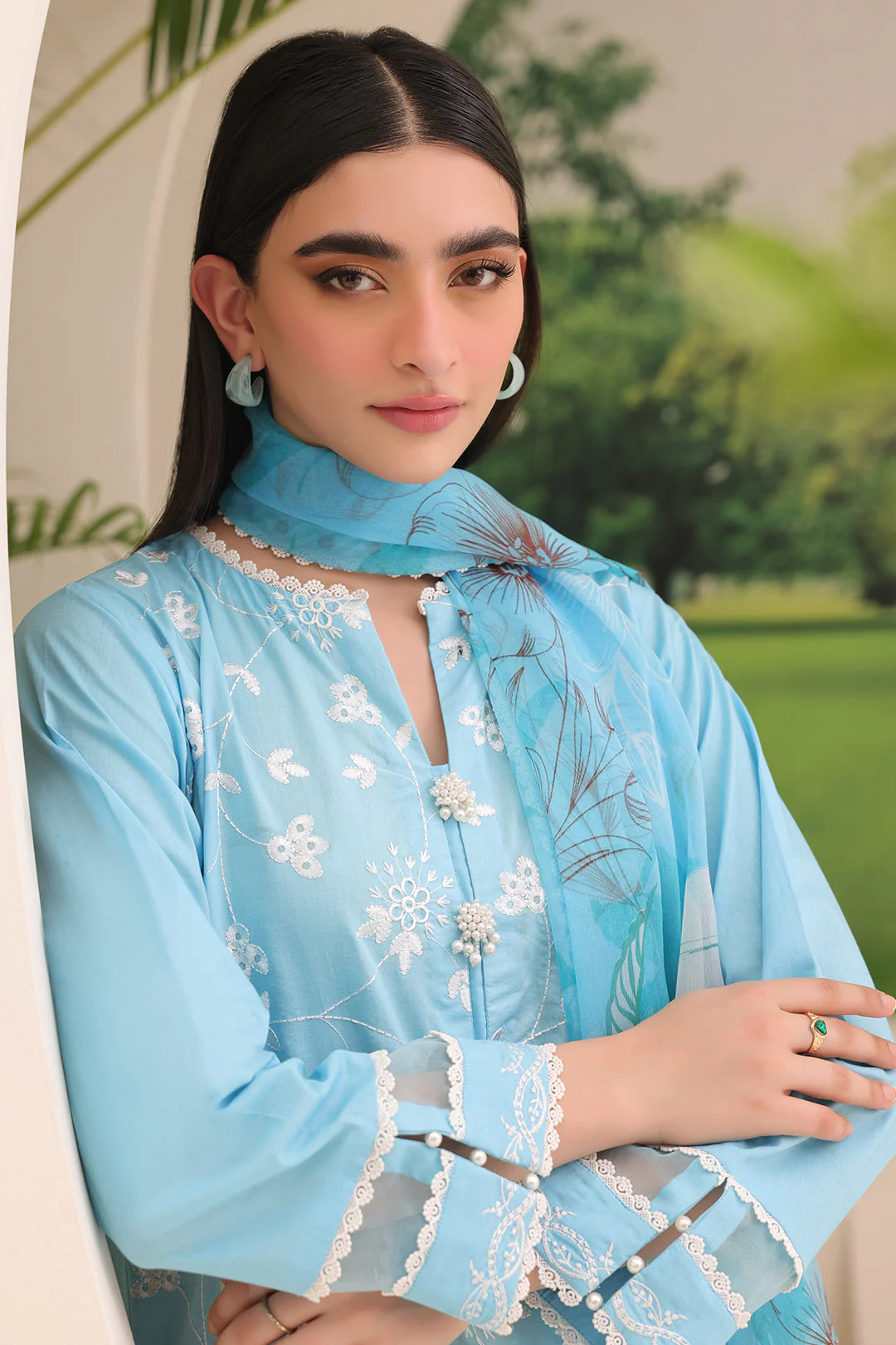 Embroidered Shirt Shalwar Dupatta - 1367 - Image 2