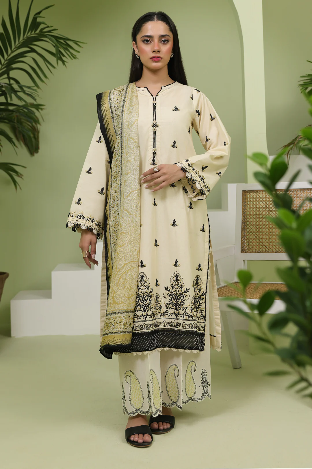 Embroidered Shirt Shalwar Dupatta - 1369