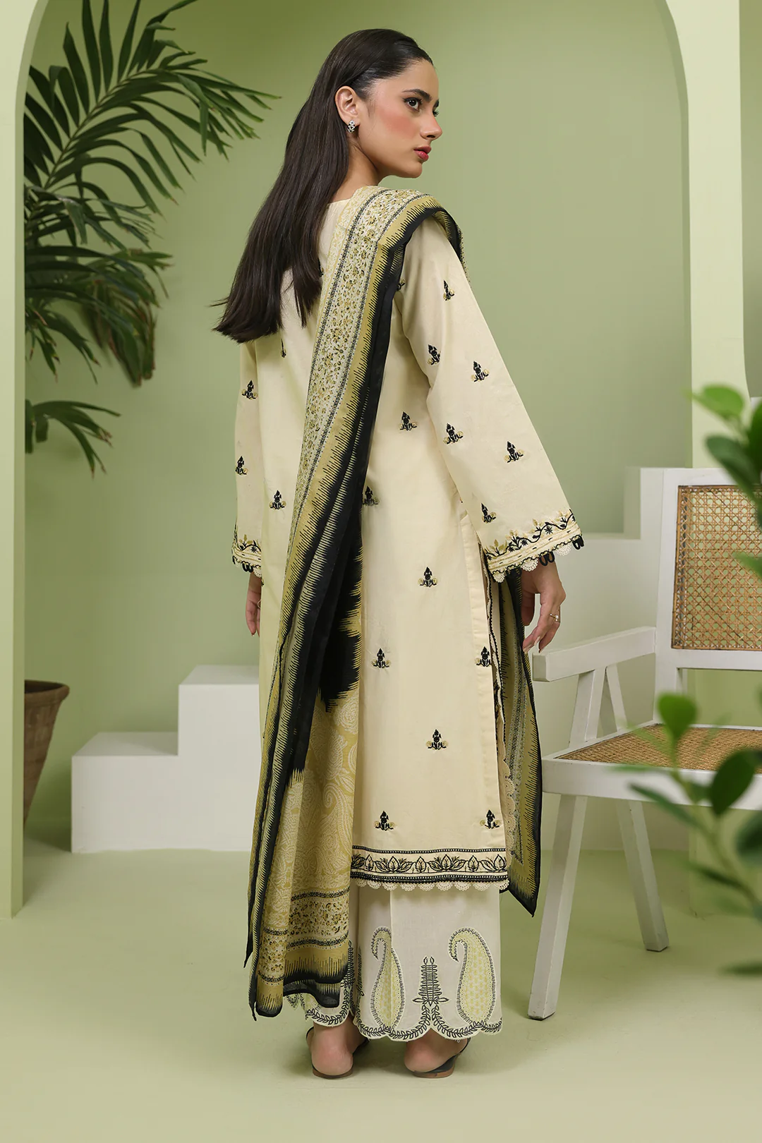 Embroidered Shirt Shalwar Dupatta - 1369 - Image 5