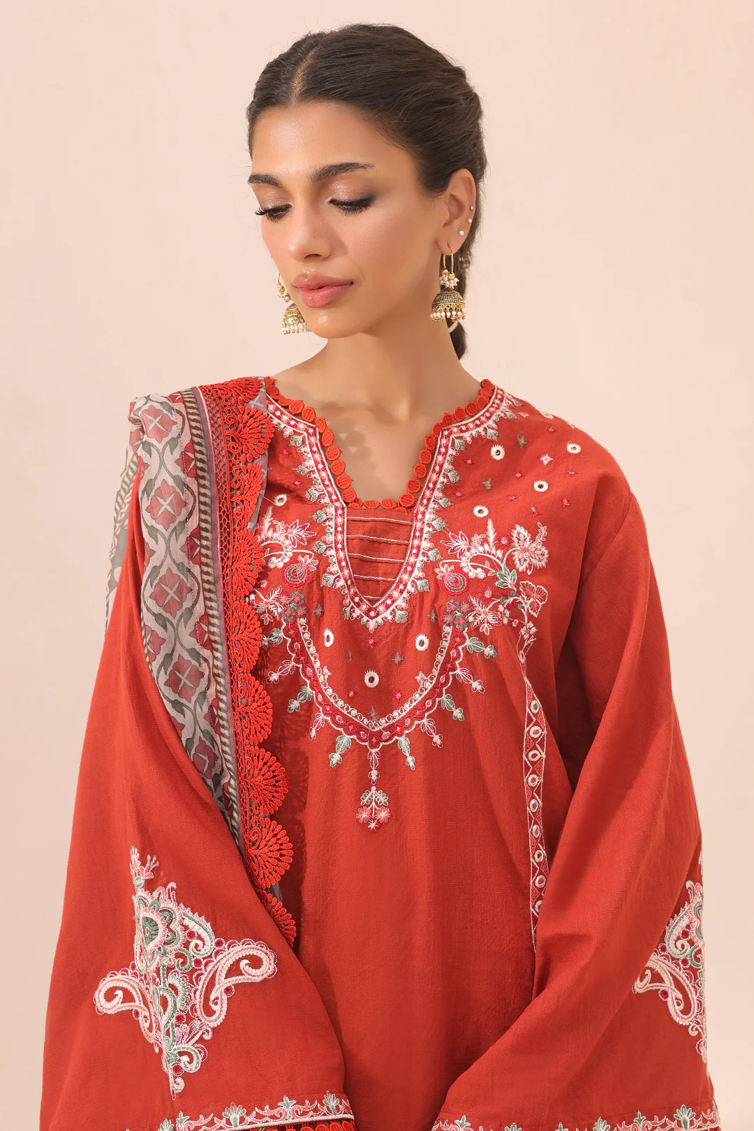 Embroidered Shirt Shalwar Dupatta - 1544