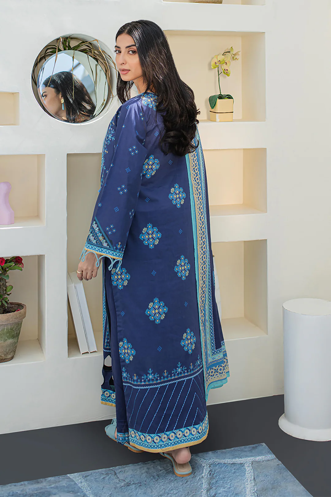 Embroidered Shirt Shalwar Dupatta - 1681 - Image 5