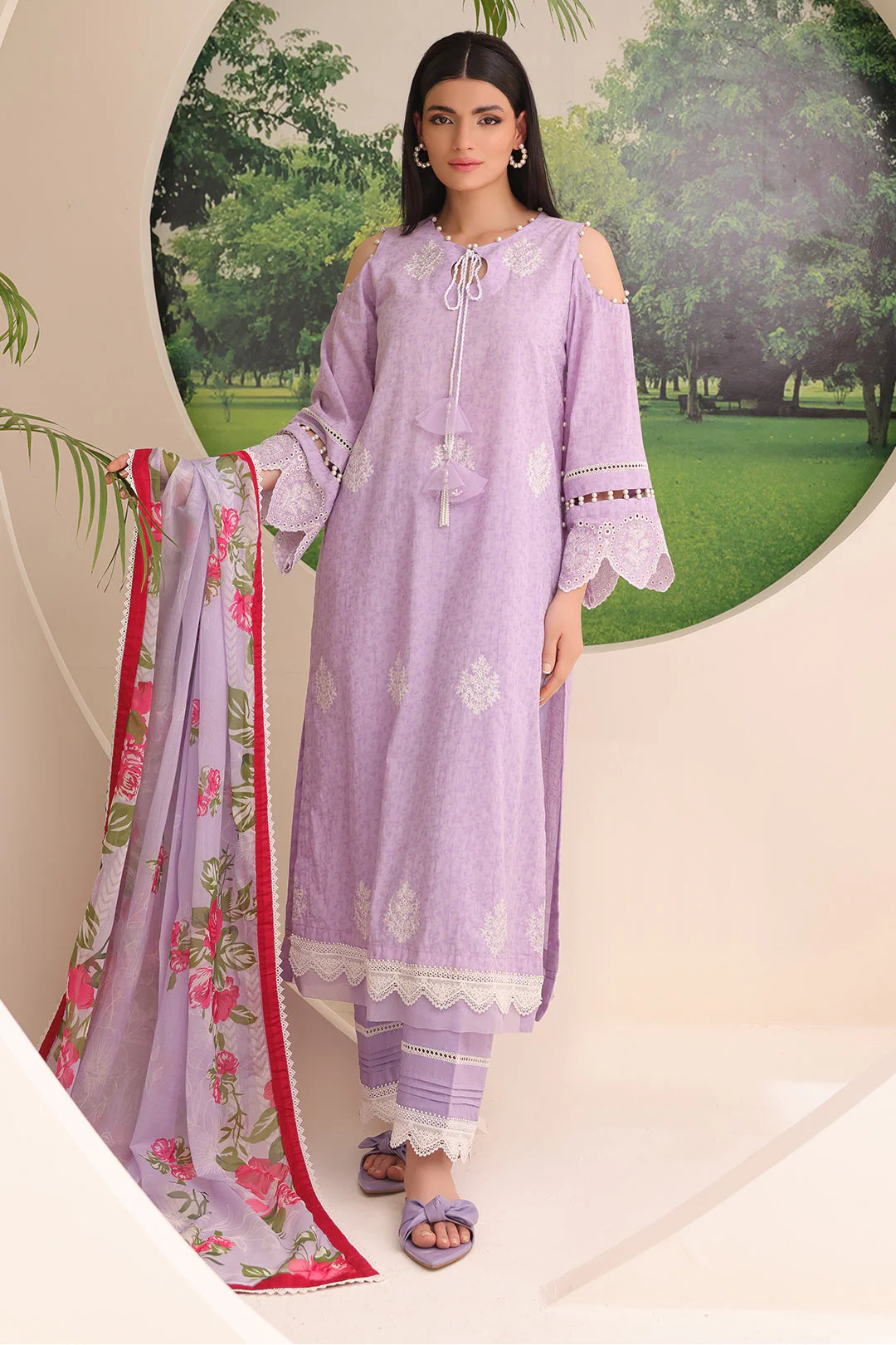 Embroidered Shirt Shalwar Dupatta - 1764 - Image 3