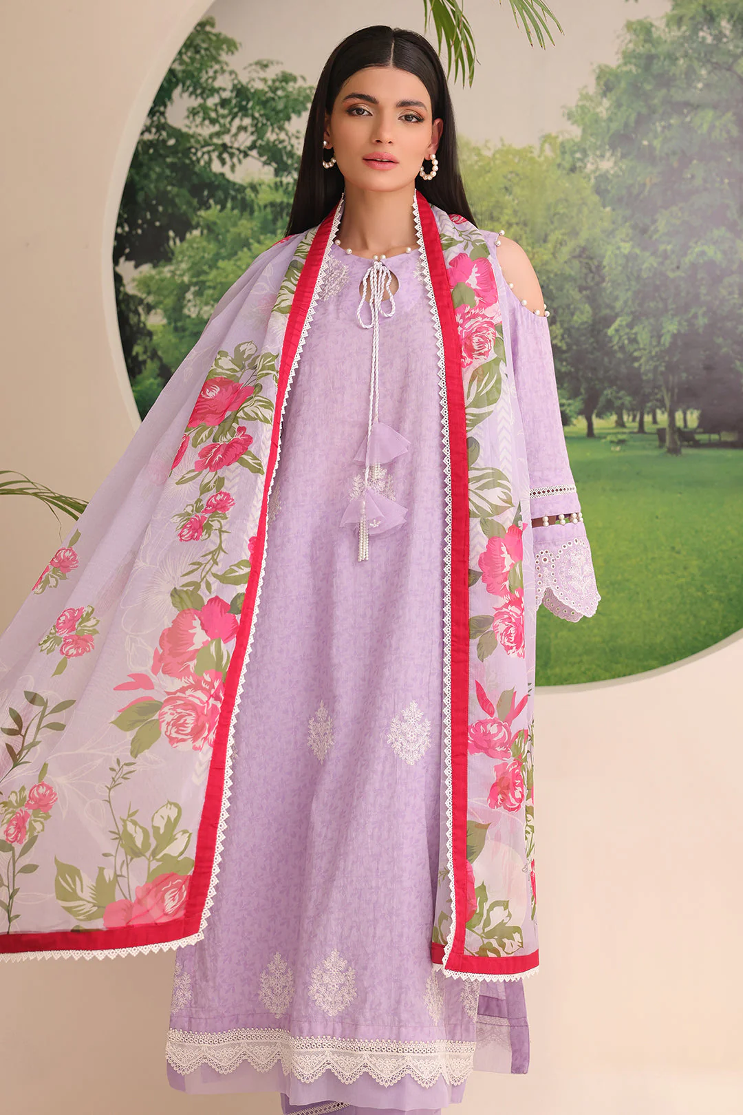 Embroidered Shirt Shalwar Dupatta - 1764 - Image 6