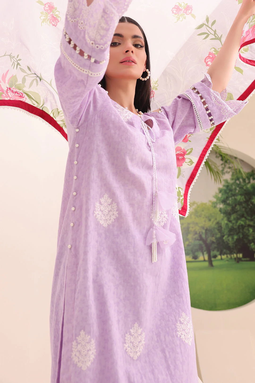 Embroidered Shirt Shalwar Dupatta - 1764 - Image 8