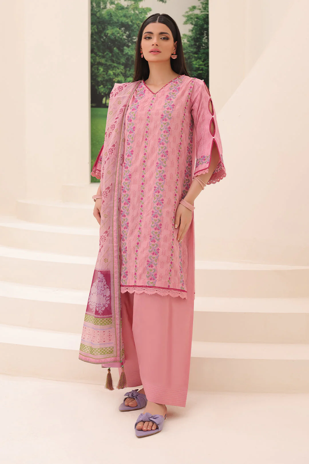 Embroidered Shirt Shalwar Dupatta - 1765 - Image 5