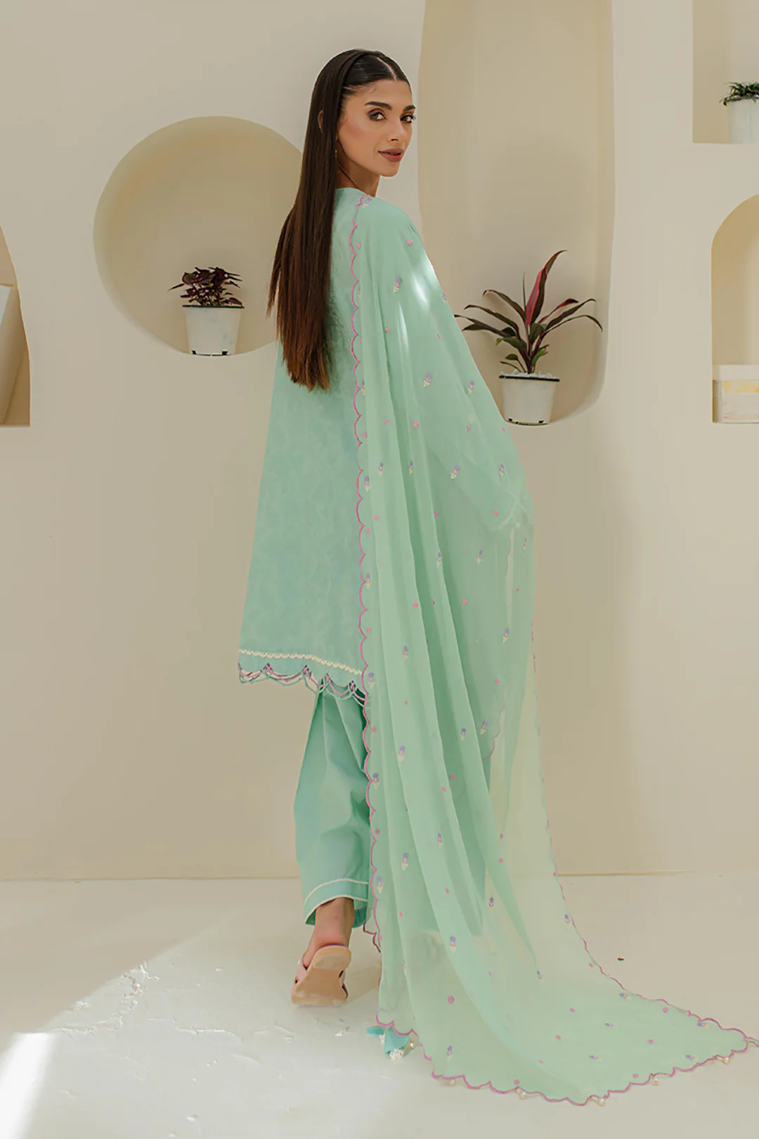 Embroidered Shirt Shalwar Dupatta - 1766 - Image 6
