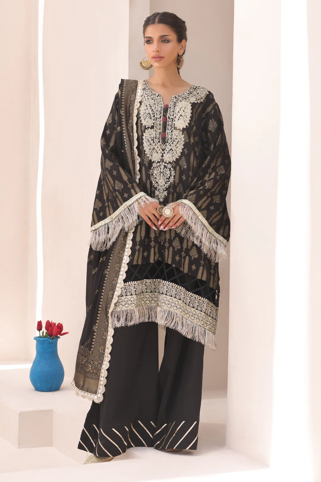 Embroidered Shirt Shalwar Dupatta - 1799 - Image 3