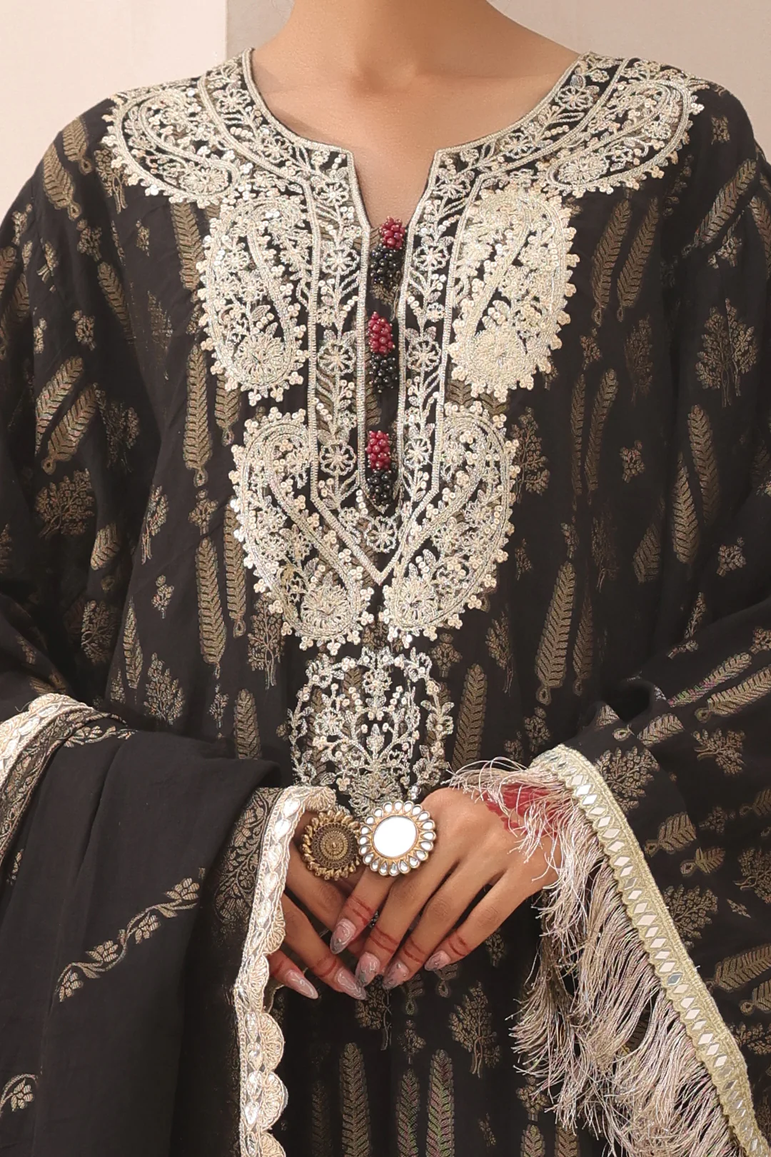 Embroidered Shirt Shalwar Dupatta - 1799 - Image 4