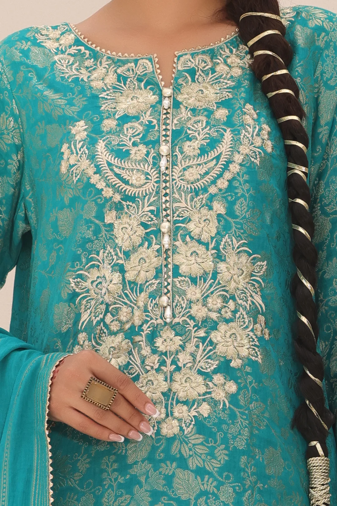 Embroidered Shirt Shalwar Dupatta - 1802 - Image 4