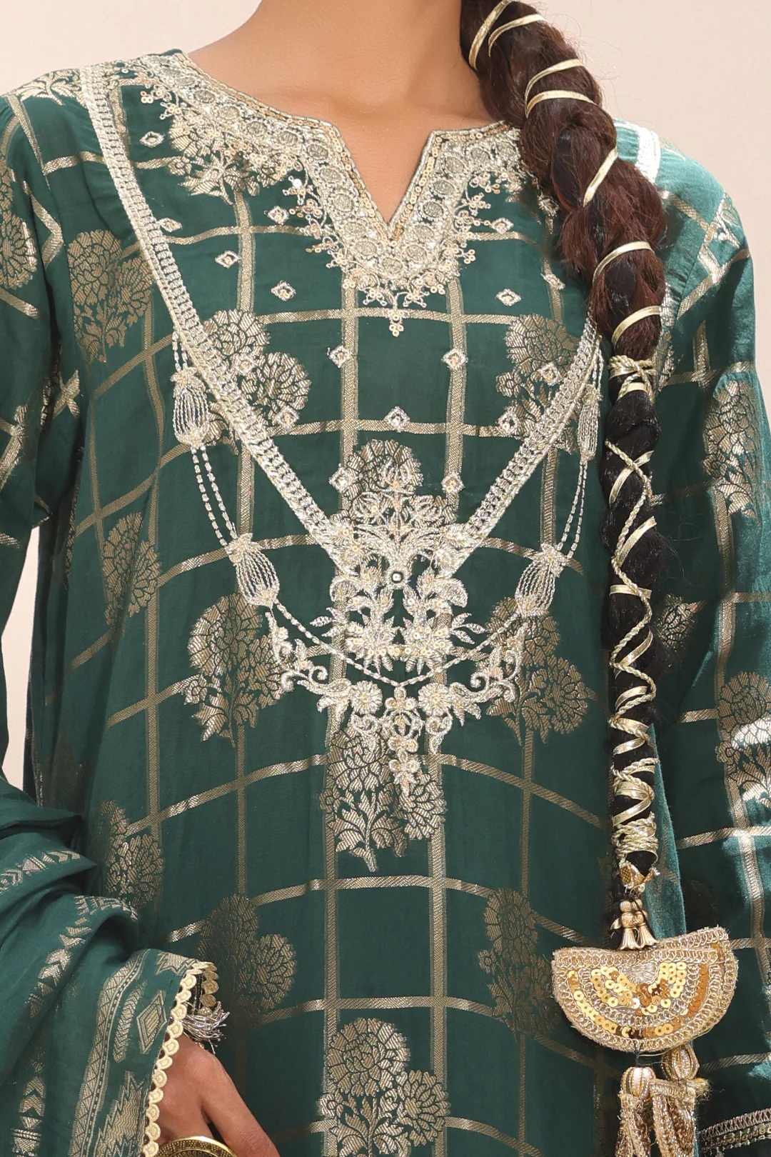 Embroidered Shirt Shalwar Dupatta - 1805 - Image 4