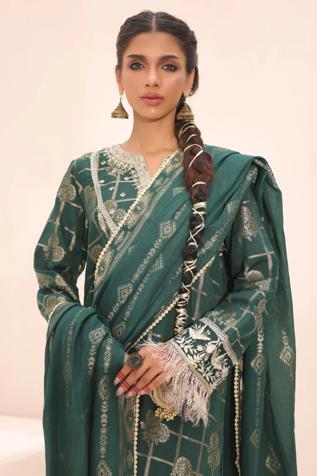 Embroidered Shirt Shalwar Dupatta - 1805 - Image 5