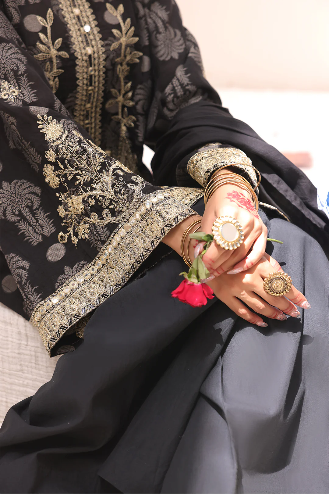 Embroidered Shirt Shalwar Dupatta - 1806 - Image 4