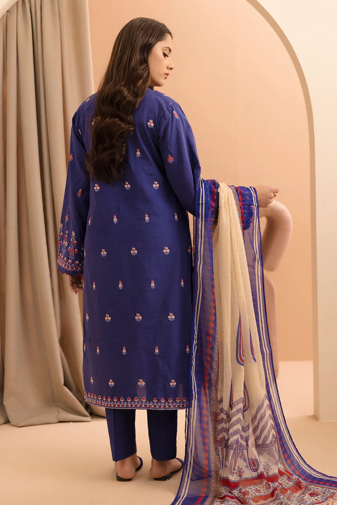 Embroidered Shirt Shalwar Dupatta - 0070 - Image 7